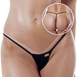 Foto do Produto Micro Calcinha String Fio Dental Sensual Sexy em Poliéster sem Regulagem Preta
