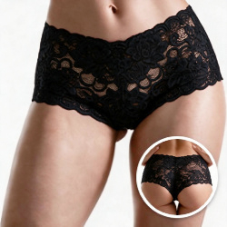 Foto do Produto Calcinha Caleçon Sexy em Renda Preta