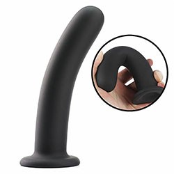 Plug Anal em Silicone (Toque Aveludado) Reto com Ventosa 15 x 3cm Preto