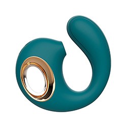 Foto do Produto Vibrador Duplo Recarreg�vel em Silicone com 12 Vibra��es e 3 Pulsa��es Snail 2 Verde