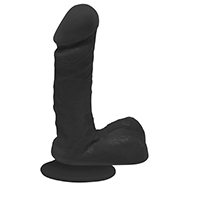 Foto do Produto P�nis de Borracha Ares com Escroto e Ventosa 15 x 4cm Preto