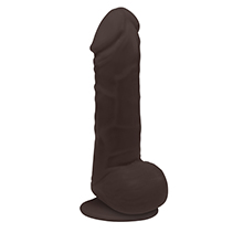 Foto do Produto Pênis de Borracha Hefesto com Escroto e Ventosa 17 x 4cm Marrom