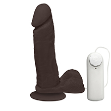 Foto do Produto Pênis de Borracha Dionísio com Escroto, Vibrador e Ventosa 19 x 4,5cm Marrom
