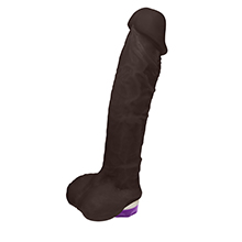 Foto do Produto Pênis de Borracha Apolo com Escroto e Vibrador 20,5 x 4,5cm Marrom