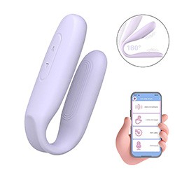 Foto do Produto Vibrador para Casal Recarreg�vel em Silicone 9 Vibra��es Controle por Aplicativo Popping APP Lil�s