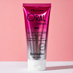 Gel para Sexo Oral Beijável Oral Gourmet Aroma e Sabor Marshmallow 45g