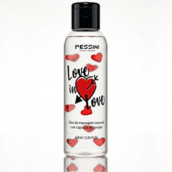 Óleo para Massagem Corporal com Cápsulas de Coração Love In Love Aroma Floral 60ml