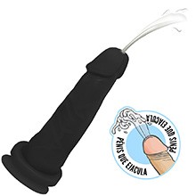 Pênis que Ejacula Flexível Miércoles com Ventosa 15 x 4,5cm Preto