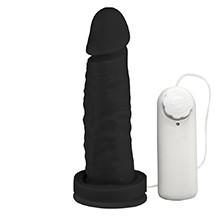 Foto do Produto P�nis Maci�o Maromba em PVC Flex�vel At�xico com Ventosa e Vibro 14,5 x 4cm Preto