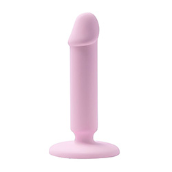 Foto do Produto Plug Anal em Silicone (Toque Aveludado) Reto com Glande e Ventosa 13,4 x 2,7cm Rosa