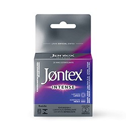 Preservativo Jontex Intense Texturizado com Sensações de Vibração, Calor e Frescura 2 Unidades