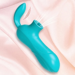 Sugador de Clitóris Recarregável em Silicone com 12 Sucções e 12 Vibrações Ultra Potente Cyan