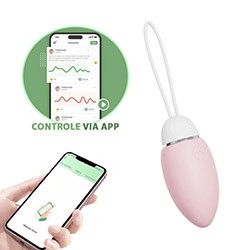 Vibrador Bullet Recarregável em Silicone com 10 Vibrações e Controle por APP Rosa