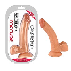 Foto do Produto Pênis Realístico em TPE (Antigo Jelly) com Escroto e Ventosa Mr. Rude 20 x 4,0cm Bege