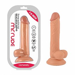 Foto do Produto Pênis Realístico em TPE (Antigo Jelly) com Escroto e Ventosa Mr. Rude 20 x 3,8cm Bege