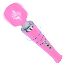 Foto do Produto Massageador Er�tico Recarreg�vel em Silicone e ABS com 10 Vibra��es Varinha M�gica Rosa