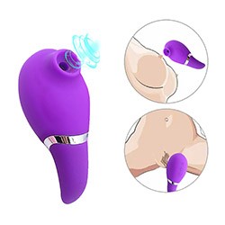 Foto do Produto Vibrador para Clitóris Recarregável em Silicone 7 Pulsações e 7 Vibrações Zaki Roxo