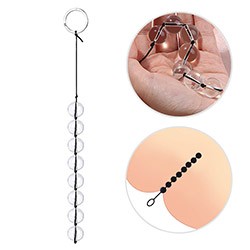 Bolinha Anal Bolinhas Tailandesas com 8 Esferas e Cordão em Vidro Transparente