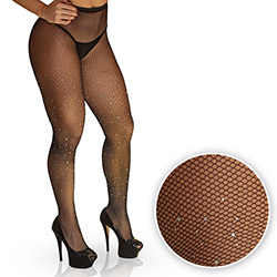 Foto do Produto Meia Calça Arrastão Sensual Sexy Trama Fina com Strass Preta