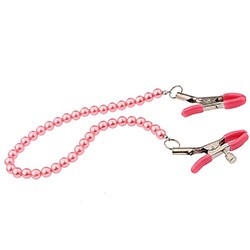 Prendedor de Mamilo Ajustável com Pérolas Rosa