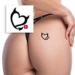 Foto do Produto Tatuagem Temporária Sensual Sexy Coração Diabinho Preta