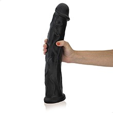 Foto do Produto Pênis Gigante e Grosso Flexível Caralho 38 x 6,7cm Preto