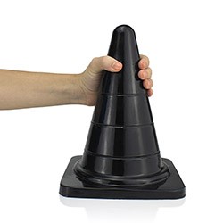 Foto do Produto Plug Anal Gigante em PVC Flexível Formato de Cone Reto M 25 x 13cm Preto