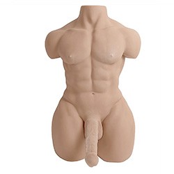 Masturbador Realístico Formato Meio Corpo Masculino com Ânus e Pênis com Vértebras Bege