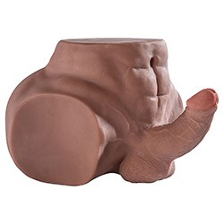 Masturbador Realístico Unissex em Cyberskin Formato de Bunda Masculina com Ânus e Pênis Bege