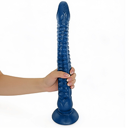 Plug Anal Gigante Octo - Flexível 45 x 6cm Azul Cintilante
